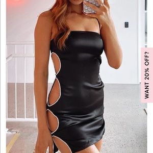 White Fox Missing Piece Mini Dress Black